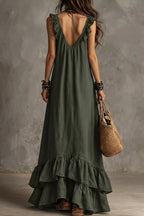 Ruffle Sleeveless Casual Long Boho Dress image 5