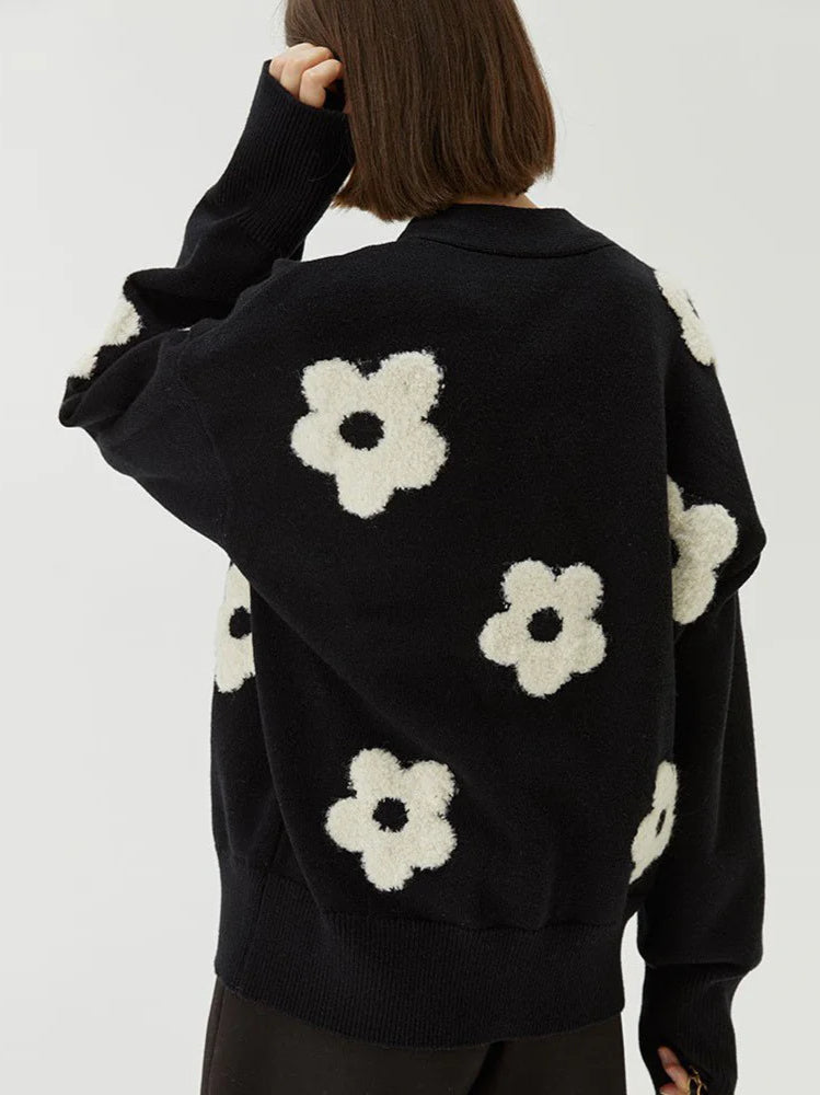 Jacquard Knit V-Neck Cardigan image 5