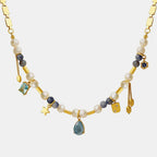 Daria Bead Necklace detail view styled for Avrienne