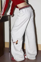 Print Loose Straight Leg Sweat Pants image 2
