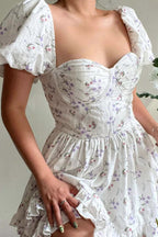 Floral Ruched Waist Mini Dress image 4