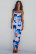 Large Floral Print Sleeveless Bodycon Maxi Dress image 1