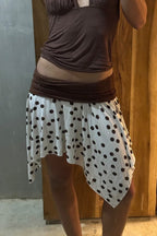 Polka Dot Color Block Sexy Slim Asymmetrical Mini Skirt image 4