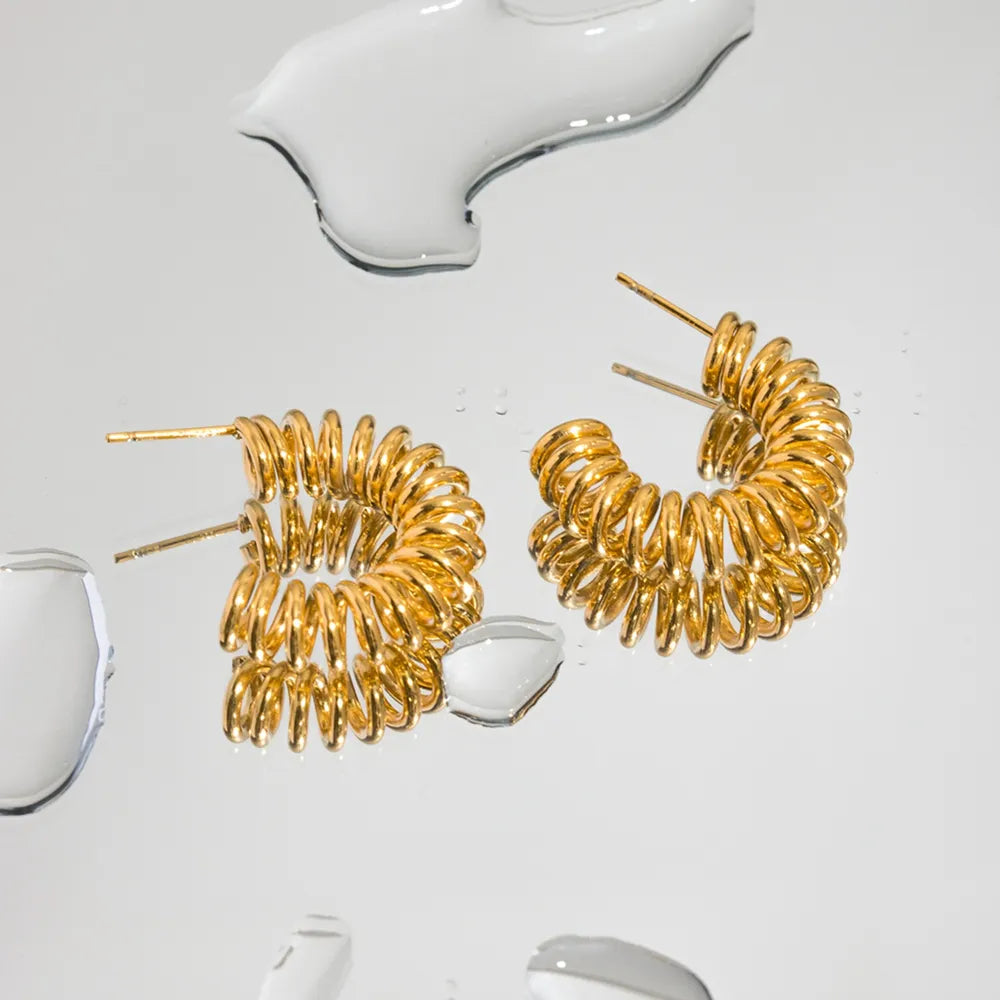 Selene C-Hoop Earrings styled for Avrienne