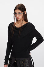 Cowl Neck Chic Fitted Knit Top image 3