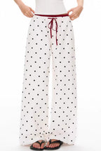 Polka Dot Print Loose Straight Casual Pants image 5