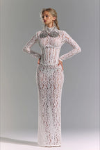 Sexy Lace Cutout Sheath Reception Dress image 6