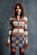Vintage Fleece Hooded Knit Sweater image 1