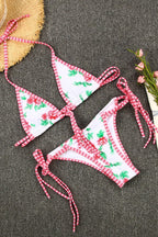 Colorblock Printed Tie Two Piece Swim Set image 7