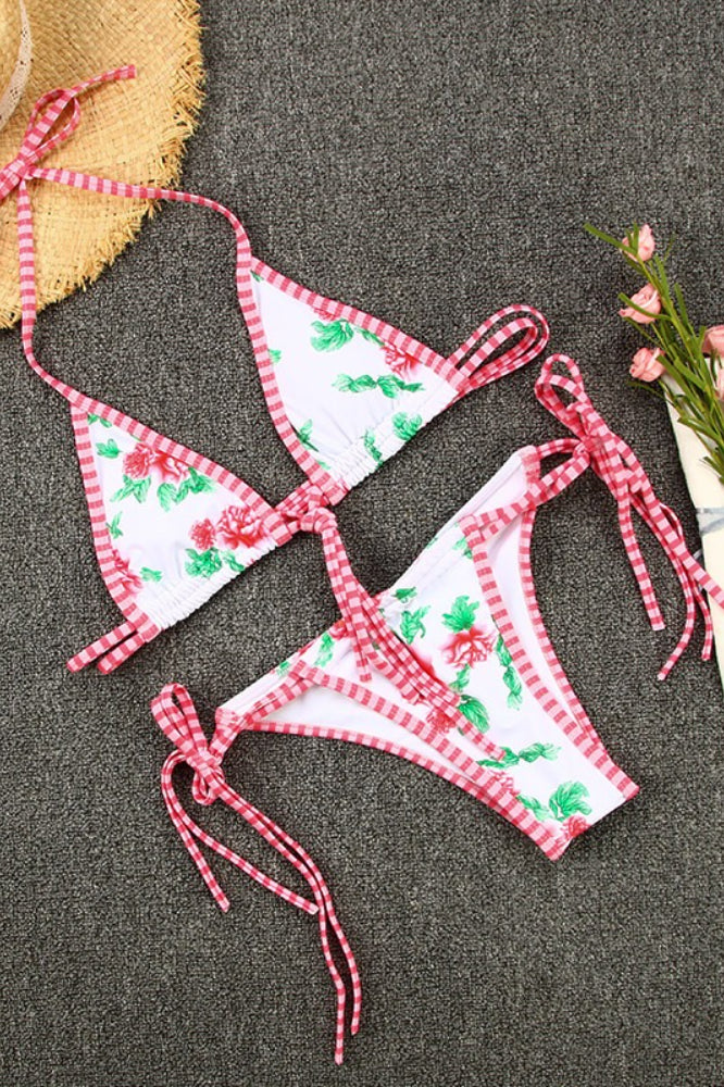 Colorblock Printed Tie Two Piece Swim Set image 7