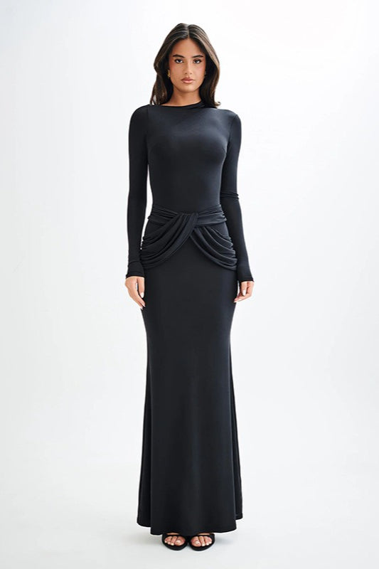 Long Sleeve Crew Neck Maxi Dress image 5