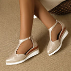 Celine Wedge Sandals styled for Avrienne