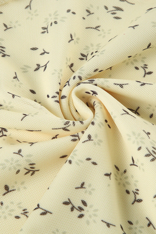 Vintage Cutout Tie Waist Yellow Floral Blouse image 4