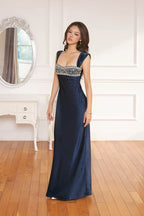 Patchwork Rhinestone Ruched Elegant Maxi Dress image 8