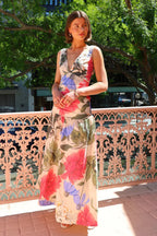 Fashion Floral Print V-neck Flowy Maxi Dress image 2