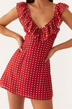 Backless Ruffled Floral Mini dress image 5