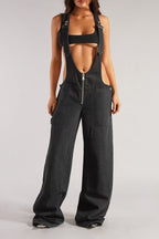 Low Rise Wide Leg Overall Jeans image 10