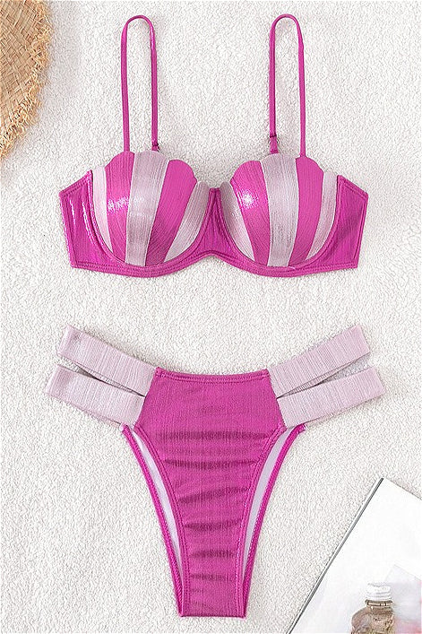 Shiny Shell Push Up Bikini Set image 3