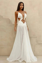 Mesh Hollow Out Boho Dress image 1