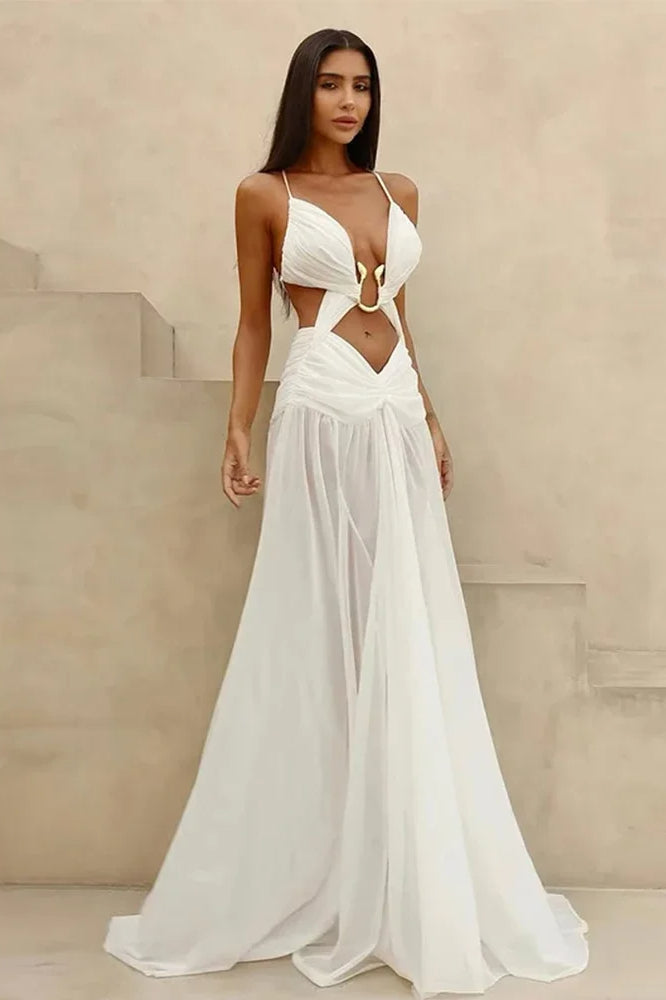 Mesh Hollow Out Boho Dress image 1