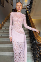 Floral Lace Cutout Sash Elegant Maxi Dress image 2
