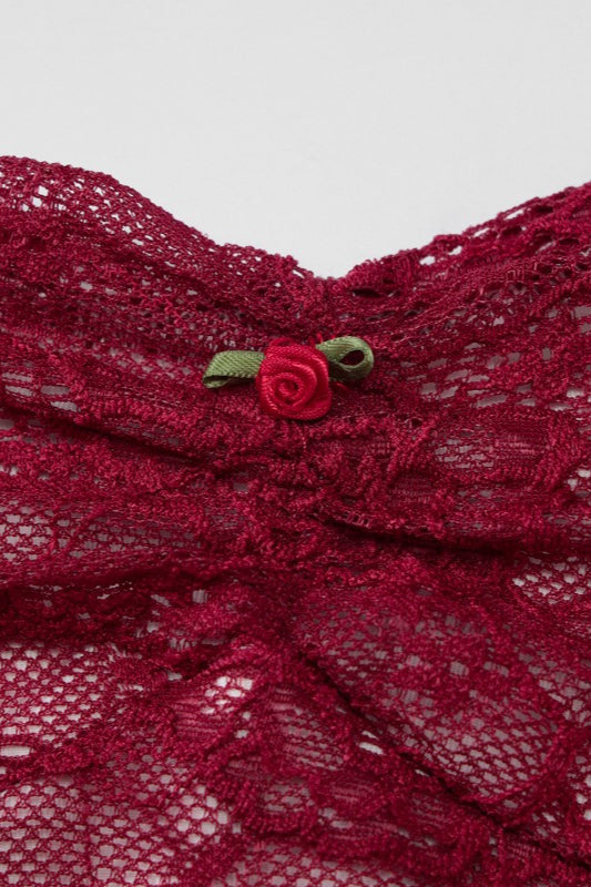 Lace Bustier Ruffle Hem Cocktail Dress image 10