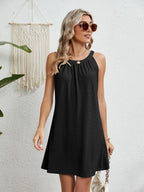 Flora Eyelet Dress detail view styled for Avrienne