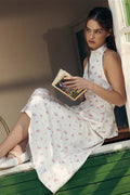 Satin Printed Bubble Hem Vest Maxi Skirt Two Piece Set image 1