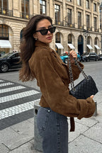 Belted Brown Suede Jacket image 2