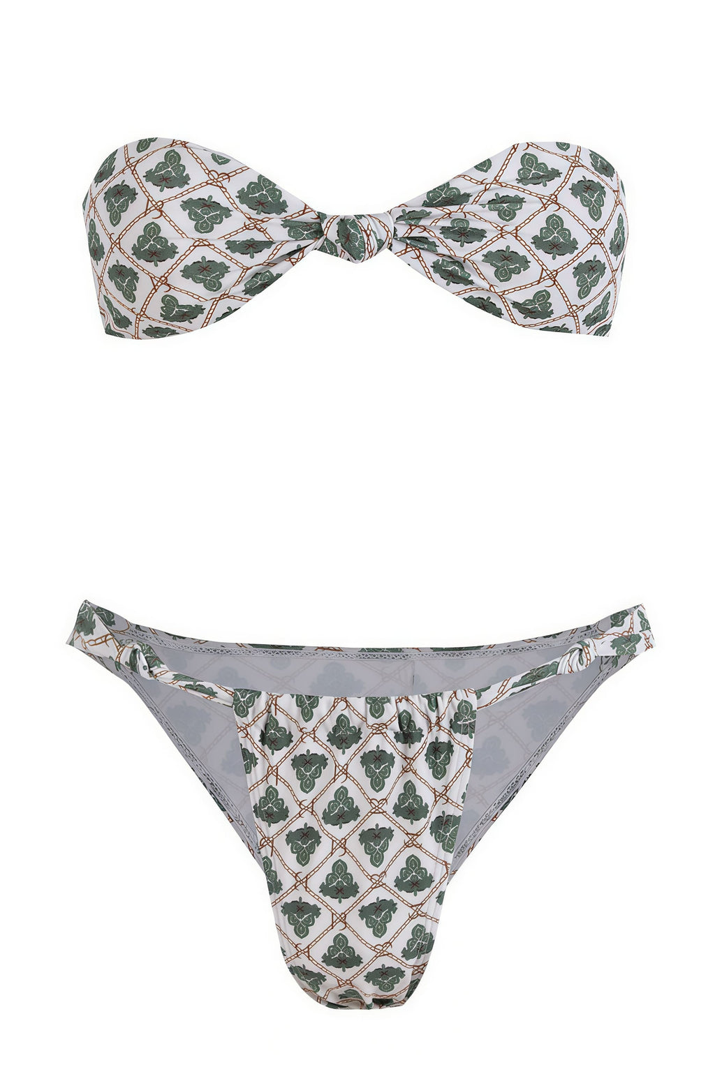 Sexy Floral Strapless Bikini Low Rise Tie Side Bikini Sets image 3