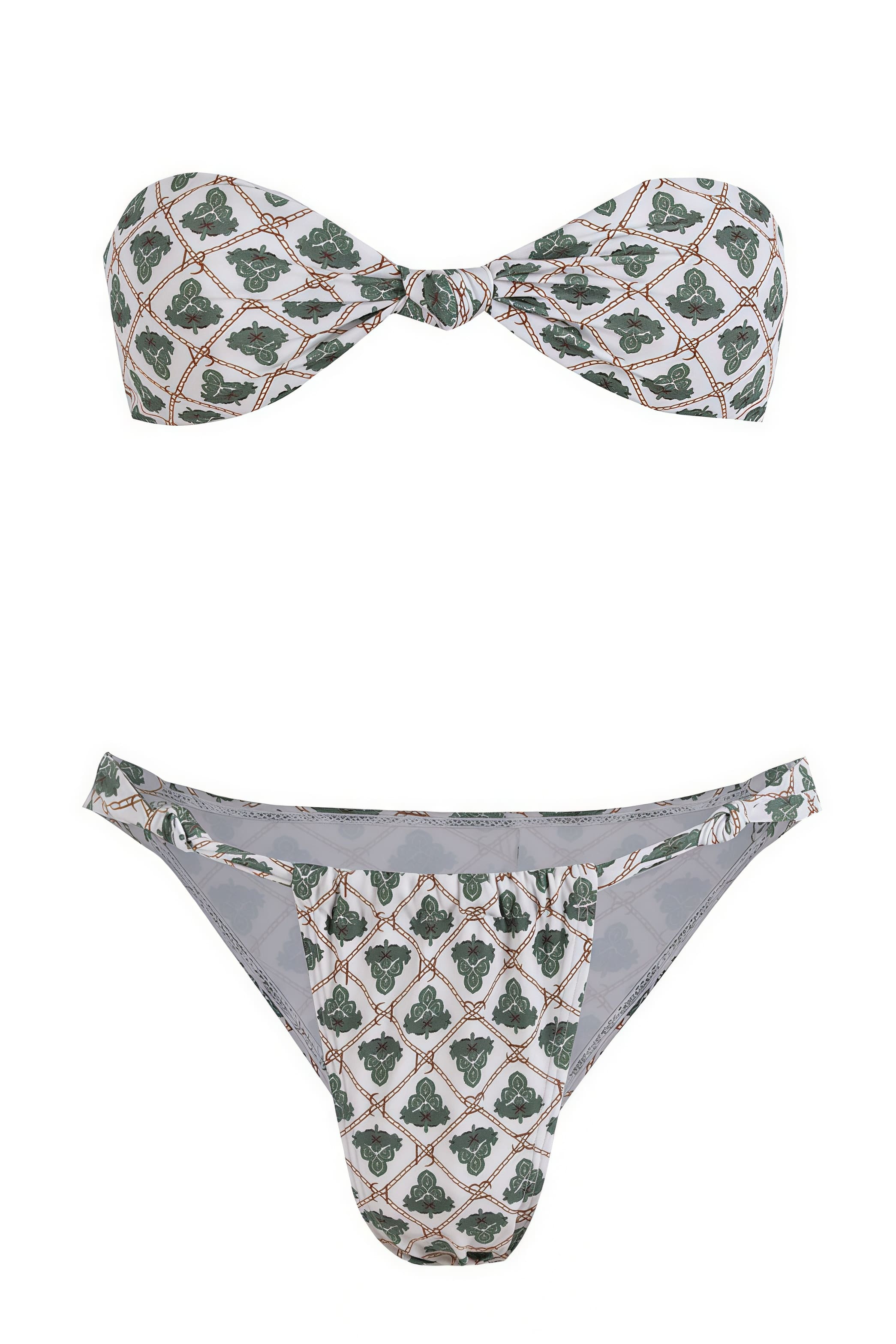 Sexy Floral Strapless Bikini Low Rise Tie Side Bikini Sets image 3
