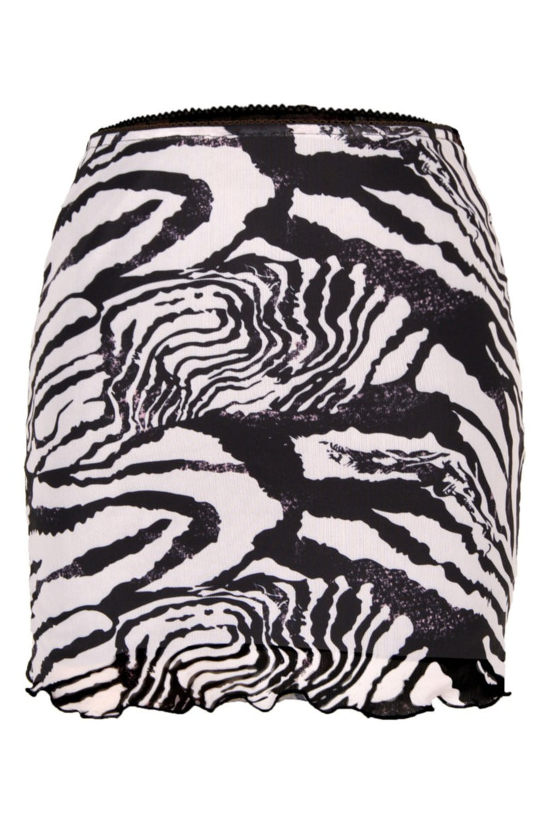 Printed Mesh Bodycon Mini Skirt image 12
