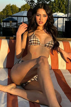 Plaid Halter Bikini Set image 4