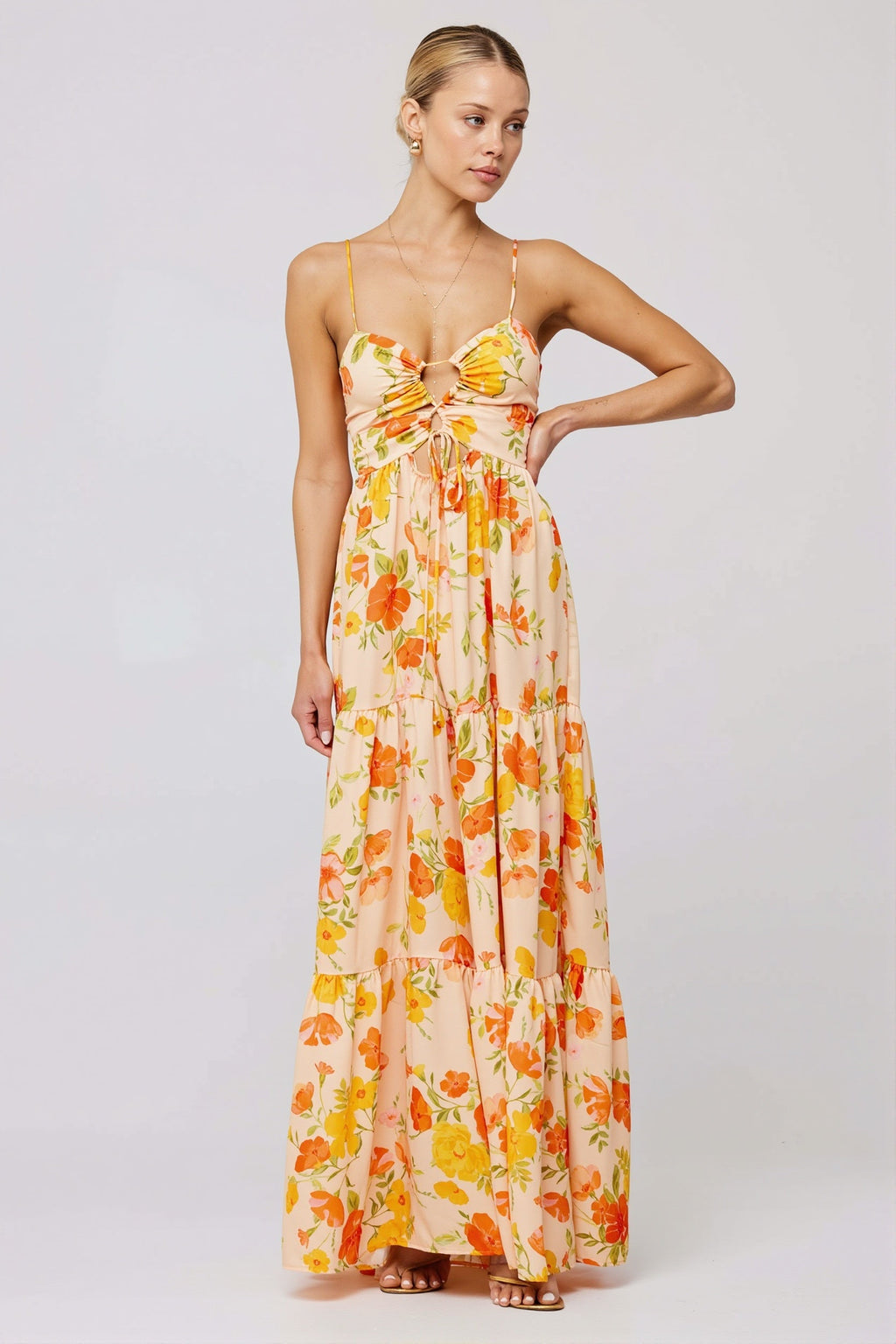 Floral Splice Swing Cami Maxi Dress image 3