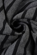 Printed Striped Loose Asymmetric Shoulder Blouse image 5