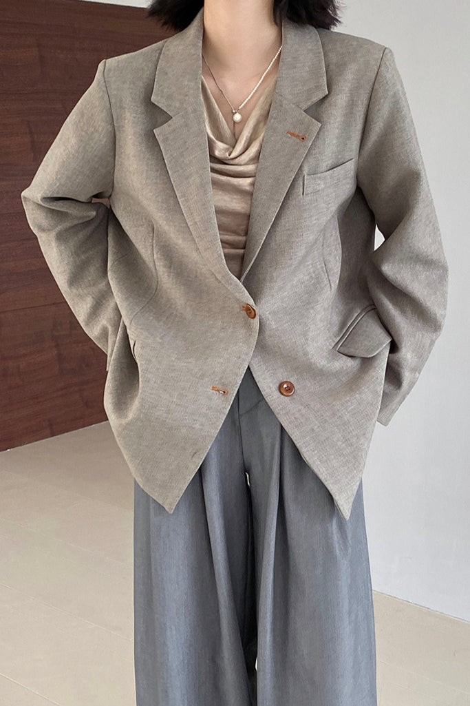 Oversized Speckled Lapel Blazer image 3