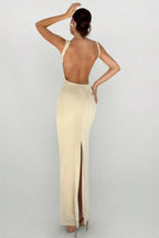 Sleeveless Fitted Backless Split Maxi Dress image 4