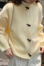 Retro Toggle-Button Loose Short Knit Cardigan image 1