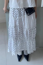 Kawaii Retro Polka Dot Ruffle Trim Mini Skirt image 3