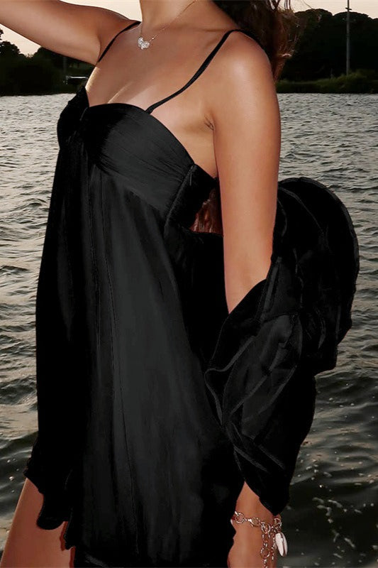 Off Shoulder Flowy Chiffon Cami Mini Dress image 9