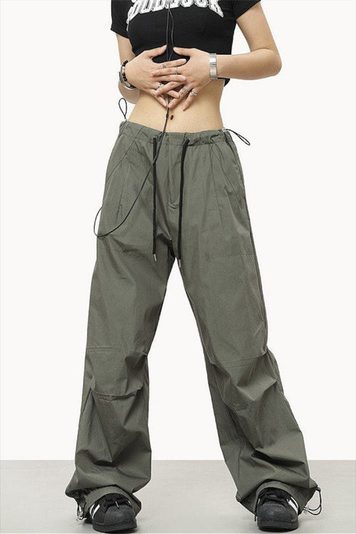 Athletic Casual Solid Drawstring Elastic Waist Pants image 2