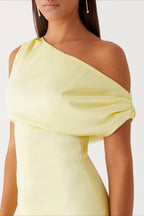 Solid Asymmetric Neckline Formal Dress image 7