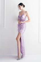 Intricate Beadwork Figure Hugging Gown Formal Dress image 27