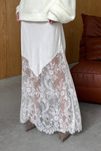 Lace Patchwork Sheer Bodycon Skirt image 1