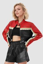 Cropped Moto Faux Leather Coat image 2