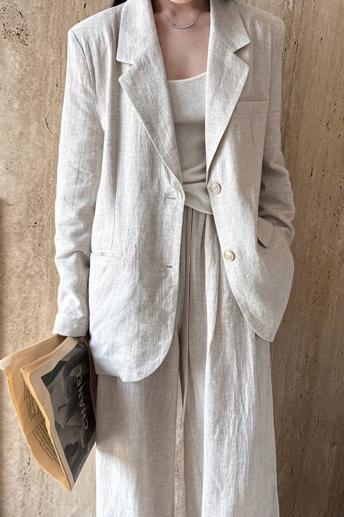 Casual Tencel Linen Suit Blazer image 5