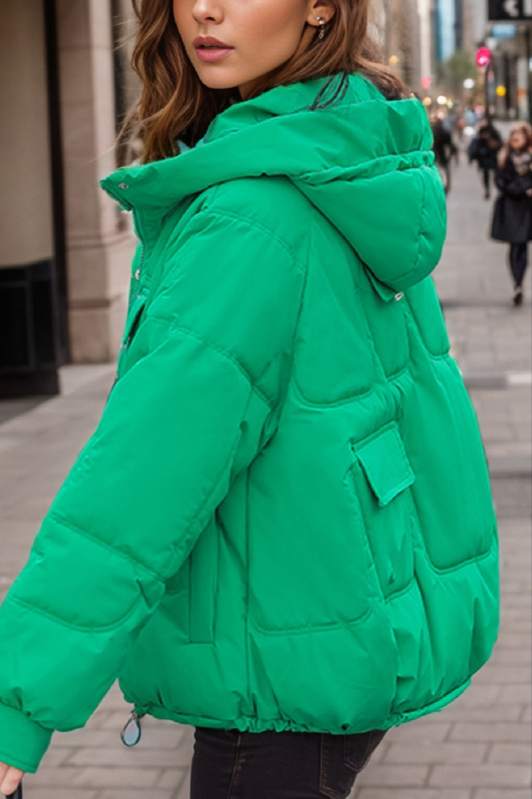 Cropped Insulated Cargo Puffer Jacket image 14