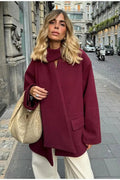 Scarf Collar Single Breasted Wool Coat image 1