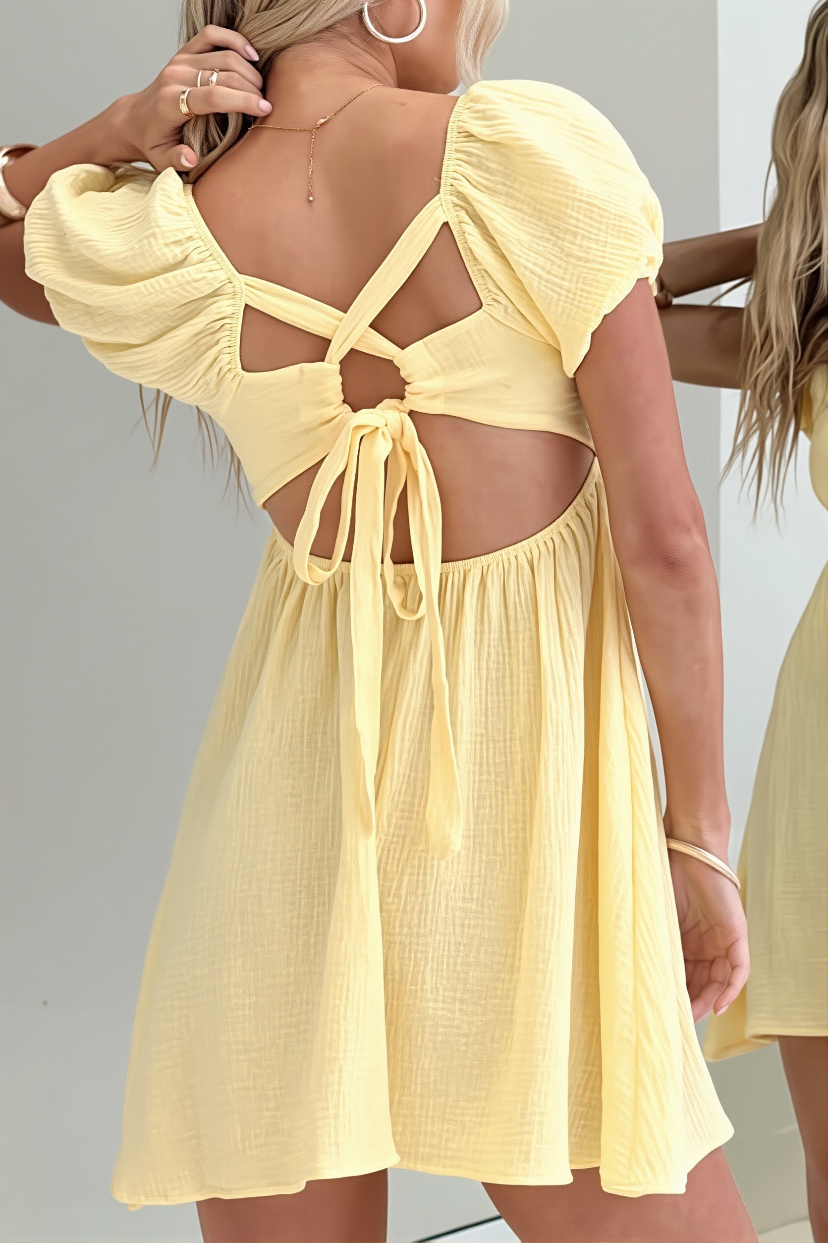 Casual Solid Backless Mini Dress image 6