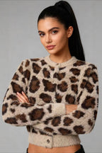 Button Detail Round Neck Knit Top image 1